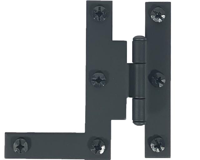 Cabinet Hinges | Smooth Iron 3/8in. Offset Non-Self Closing H-L Style Cabinet Hinge – PAIR (Flat Black) Cabinet Hardware Cabinet Hinges