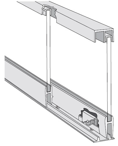 Cabinet Door Track | 48″ (1219mm) Roll-Ezy Aluminum Track Set – For 1/4″ Thick Small to Med. Glass Sliding Doors Cabinet Door Track Cabinet Door Track