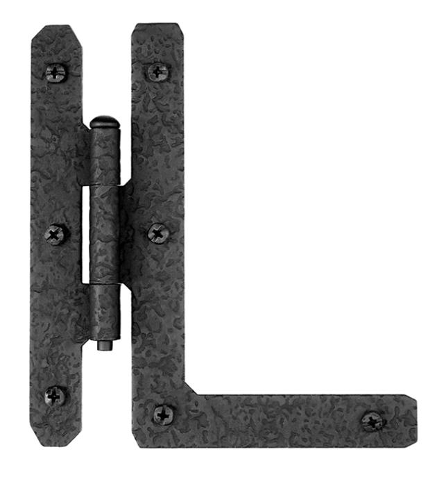 Cabinet Hinges | Flush Rough Iron Non-Self Closing H-L Style 4-1/2″ (114mm) Cabinet/Light Interior Door Hinge – PAIR (Flat Black) Cabinet Hardware Cabinet Hinges