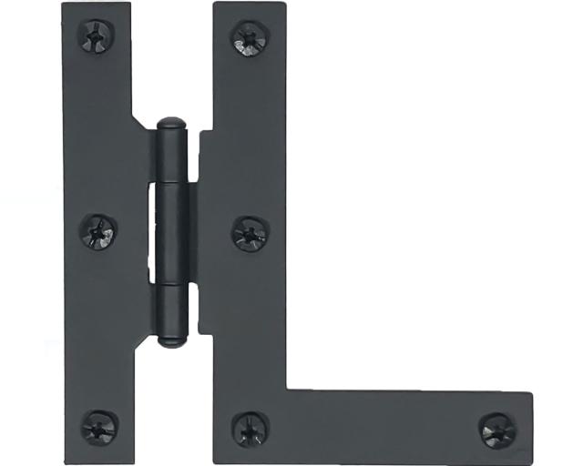 Cabinet Hinges | Flush Smooth Iron Non-Self Closing H-L Style 4″ (102mm) Cabinet/Light Interior Door Hinge – PAIR (Flat Black) Cabinet Hardware Cabinet Hinges