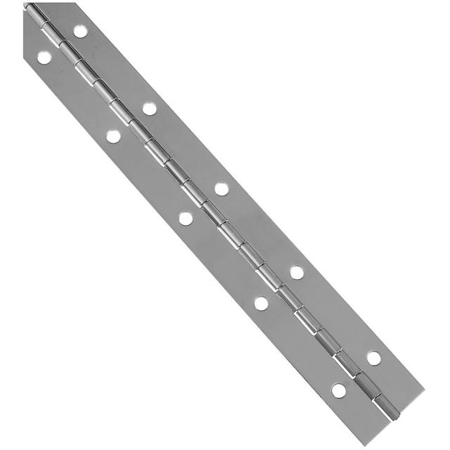 Cabinet Hinges | National 571 Medium-Gauge Stainless Steel 1-1/2″ (38mm) x 72″ (1829mm) Continuous Piano Hinge  – EACH (Polished Stainless) Cabinet Hardware Cabinet Hinges