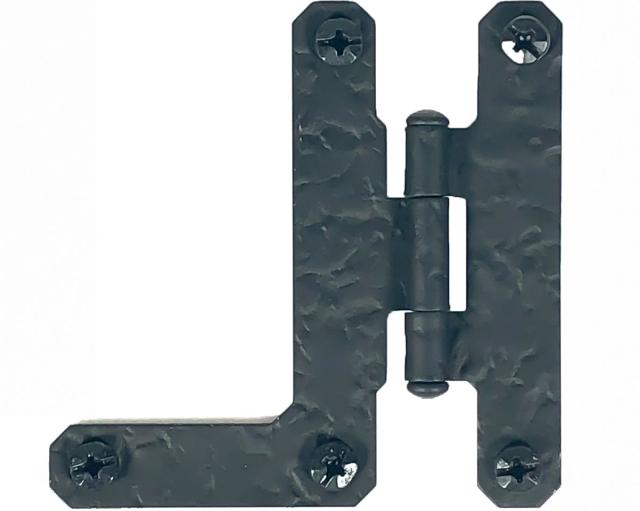 Cabinet Hinges | Rough Iron Flush Non-Self Closing H-L Style Cabinet Hinge – PAIR (Flat Black) Cabinet Hardware Cabinet Hinges