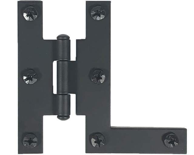 Cabinet Hinges | Smooth Iron Flush Non-Self Closing H-L Style Cabinet Hinge – PAIR (Flat Black) Cabinet Hardware Cabinet Hinges