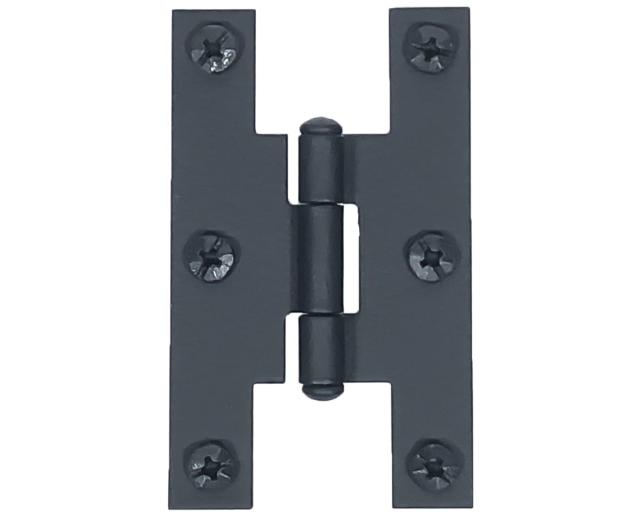 Cabinet Hinges | Smooth Iron Flush Non-Self Closing H Style Cabinet Hinge – PAIR (Flat Black) Cabinet Hardware Cabinet Hinges