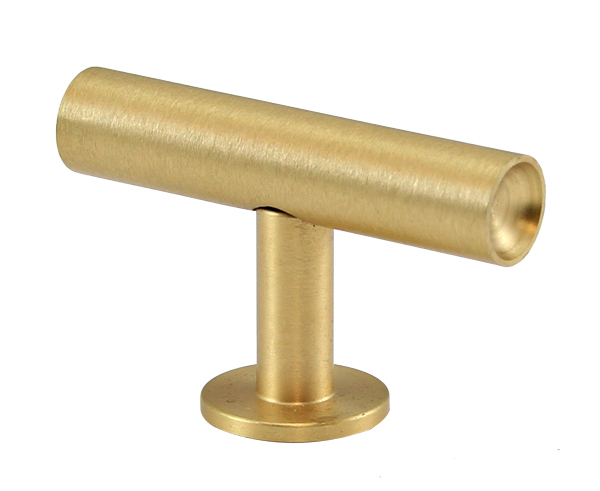 Cabinet Knobs & Pulls | 2″ (51mm) Round Bar Knob (Brushed Brass) Cabinet Hardware Cabinet Knobs & Pulls