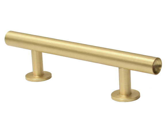 Cabinet Knobs & Pulls | 3″ (76mm) Center-to-Center Round Bar Pull – 5″ (128mm) Overall Length (Brushed Brass) Cabinet Hardware Cabinet Knobs & Pulls