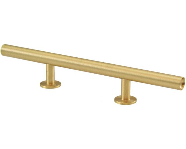 Cabinet Knobs & Pulls | 3″ (76mm) Center-to-Center Round Bar Pull – 7″ (178mm) Overall Length (Brushed Brass) Cabinet Hardware Cabinet Knobs & Pulls