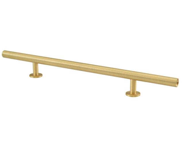 Cabinet Knobs & Pulls | 6″ (152mm) Center-to-Center Round Bar Pull – 10-1/2″ (267mm) Overall Length (Brushed Brass) Cabinet Hardware Cabinet Knobs & Pulls