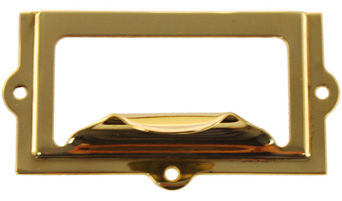 Cabinet Label Holders | Card and Label Holder 2-3/8″ (60mm) Bin Pull Cabinet Hardware Brass-Antique/Brass-Unlacquered/Bronze-Oil Rubbed/Nickel-Polished/Nickel-Satin