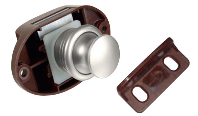 Cabinet Locks | Concealed Push Knob Lock – Large – EACH (Satin Nickel) Cabinet Hardware Cabinet Locks