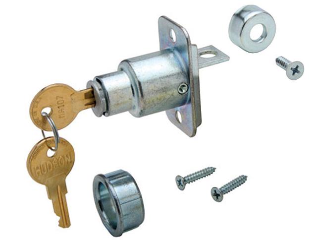 Cabinet Locks | KV/Sterling Sliding Pocket Door Keyed Lock – EACH (Brushed Chrome) Cabinet Hardware Cabinet Locks