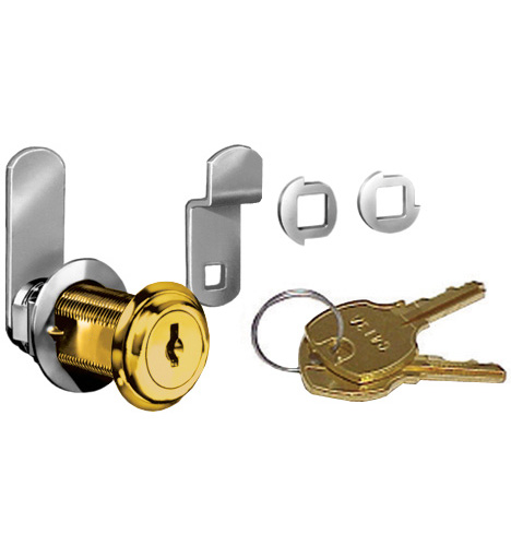 Cabinet Locks | National 1-3/4″ Disc Tumbler Cylinder Cam Lock with Keyed Options (Bright Brass) Cabinet Hardware Cabinet Locks