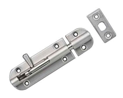 Catches, Latches & Bumpers | 3-9/16″ (90mm) Spring Loaded Barrel Bolt (Satin Stainless Steel) Cabinet Hardware Catches, Latches & Bumpers