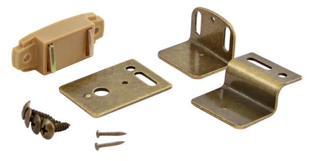 Catches, Latches & Bumpers | Magnetic Catch with 3 Strike Options  – EACH (Tan) Cabinet Hardware Catches, Latches & Bumpers