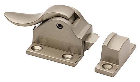 Catches, Latches & Bumpers | Solid Brass Ice Box Cupboard Latch (Satin Silver) Cabinet Hardware Catches, Latches & Bumpers