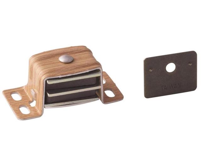 Catches, Latches & Bumpers | Triple Magnetic Catch – EACH (Aluminum Wood Grain) Cabinet Hardware Catches, Latches & Bumpers