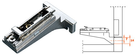 Concealed European Hinges | AAR Inset Face-Frame Mounting Plate – EACH (Clip-on, Screw-in, Die-Cast) Cabinet Hardware Concealed European Hinges