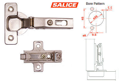 Concealed European Hinges | Hinge and Plate (120° – Euro Box Const – Full Overlay – Screw-On) Cabinet Hardware Concealed European Hinges