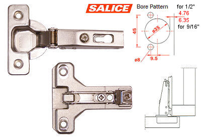 Concealed European Hinges | Hinge and Plate (120° – Face Frame – 1/2″-9/16″ Overlay – Screw-On) Cabinet Hardware Concealed European Hinges