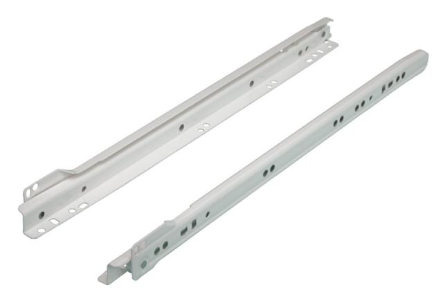 Drawer Slides & Drawer Glides | 14″ (356mm) 6610 Epoxy Roller Drawer Slides – PAIR (White) Cabinet Hardware Drawer Slides & Drawer Glides