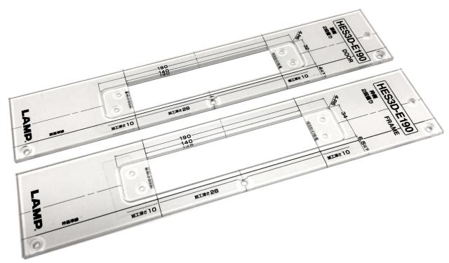 Hardware Mounting Jigs & Templates | Plastic Jig Template for HES3D-E190 Concealed Hinge – SET Cabinet Hardware Hardware Mounting Jigs & Templates