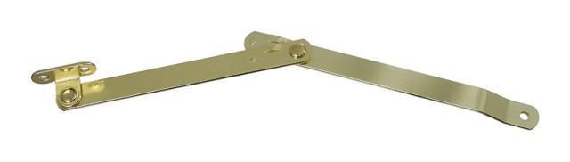 Lid Stays, Lid Hinges & Lid Supports | National V1890L Folding Lid Stay Support, Left Hand – EACH (Brass) Cabinet Hardware Lid Stays, Lid Hinges & Lid Supports