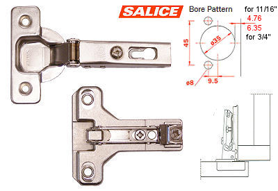 Concealed European Hinges | Hinge and Plate (120° – Face Frame – 11/16″-3/4″ Overlay – Screw-On) Cabinet Hardware Concealed European Hinges